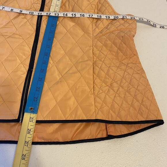 Talbots Vest Women XLp Quilted Zip Front Sleeveless Puffer Fall Jacket Orange - Picture 2 of 6